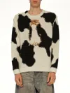 Doublet Acting Cow Knit Pullover In White
