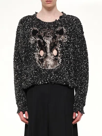 Doublet Acting Gas Mask Knit Pullover In Black