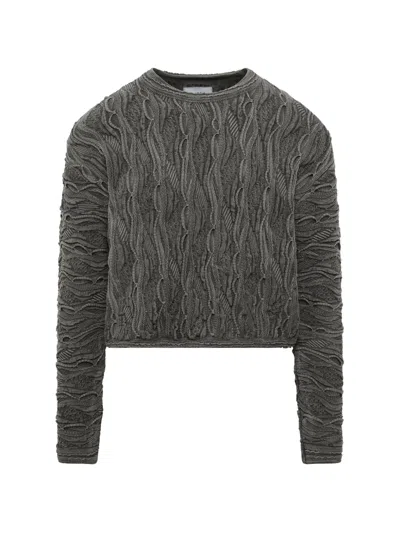 Doublet Air Yarn Regulator Knit Pullover In Gray