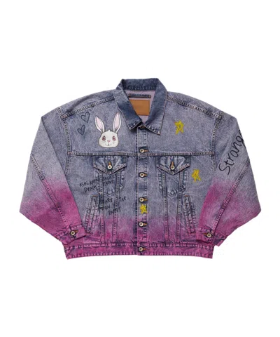 Doublet Anime Hand-printing Denim Jacket In Multi