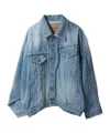 Doublet Distorted Cutting Denim Jacket In Blue