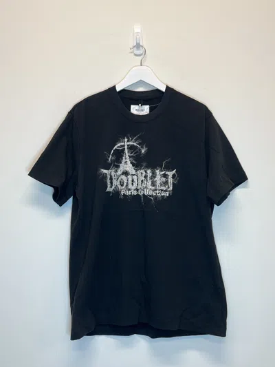 Pre-owned Doublet Aw23 Paris Embroidery T-shirt