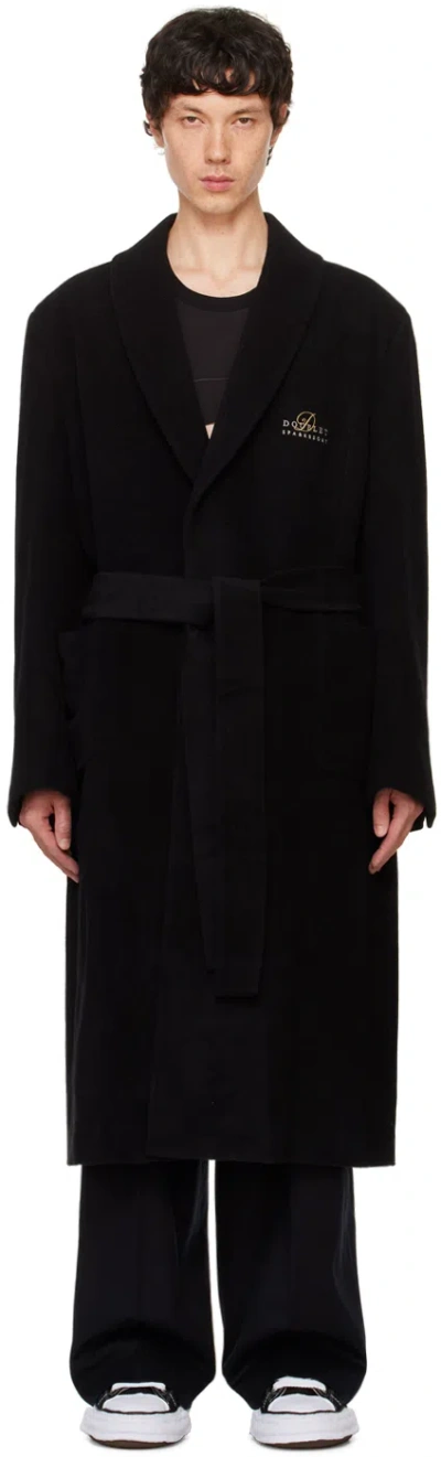 DOUBLET BLACK BATHROBE TAILORED COAT