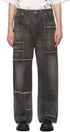 Doublet Frankenstein Cutting Jeans In Black