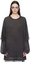 Doublet Black Layered Long Sleeve T-shirt In Black