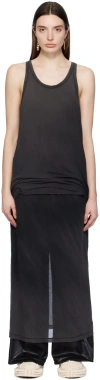 DOUBLET BLACK LAYERED MAXI DRESS