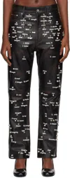 Doublet Black Pressure Points Studs Leather Pants In Black