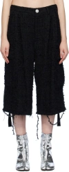 Doublet Black Raw Edge Cargo Shorts In Black