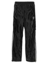 Doublet Laminate Track Pants White/black In Black