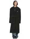 Doublet Black Wool Coat In Black