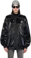 Doublet Black Zip Track Jacket In Black
