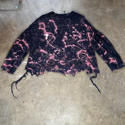 Pre-owned Doublet Bleached Knit In Navy