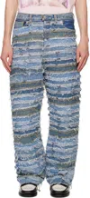 Doublet Blue Mummy Upcycle Jeans In Indigo