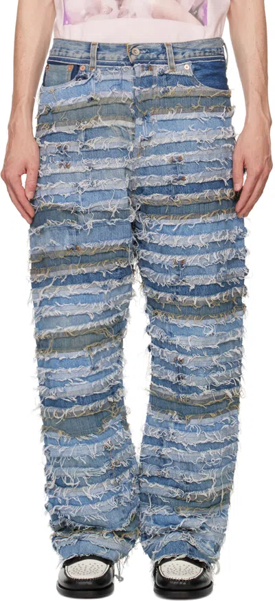Doublet Blue Mummy Upcycle Jeans In Indigo