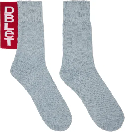 Doublet Blue Recycle Denim Yarn Socks In Indigo