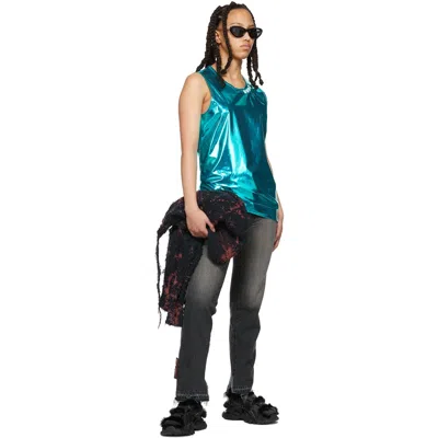 Doublet Blue Stud Embroided Metallic Vest In Green