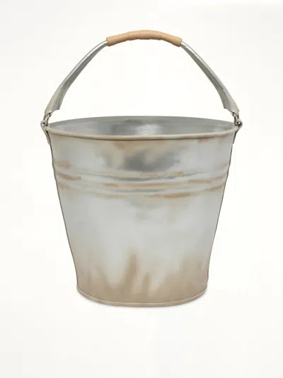 Doublet Bucket-shaped Leather Bag In Silver