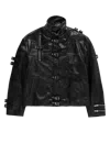 Doublet Buckle Overload Leather Jacket Black In Black