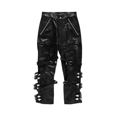Pre-owned Doublet Buckle Overload Leather Pants 'black' | Men's Size Xl