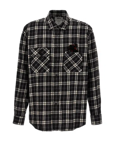 Doublet Check-pattern Cotton Shirt In Black