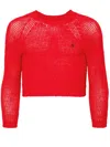 Doublet Chunk-knit Cropped Jumper In Red