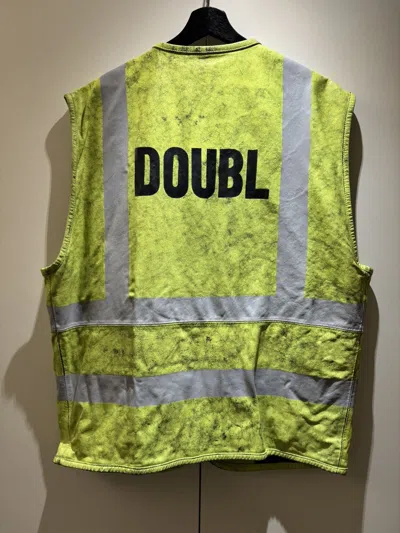 Pre-owned Doublet Clacking Leather Vest 23aw In Yellow