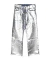 Doublet Coated Belt Loop Jeans In White