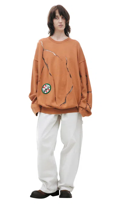 Doublet Cracked Egg Sweater In Orange