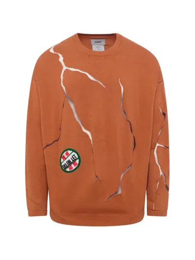 Doublet Cracked-egg-design Sweater In Orange