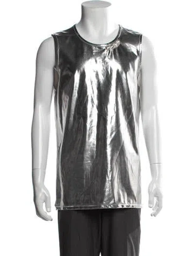 Pre-owned Doublet Crew Neck Sleeveless T-shirt In Silver