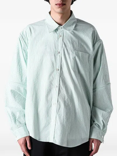 Doublet Detachable Striped Shirt In Blue