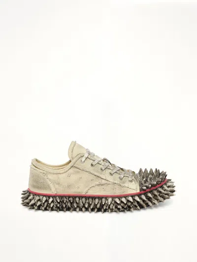 Doublet Dirty Spike Toe Cap Canvas Sneaker In Multi