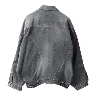Doublet Distorted Cutting Denim Jacket In Black