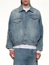 Doublet Distorted Cutting Denim Jacket In Blue