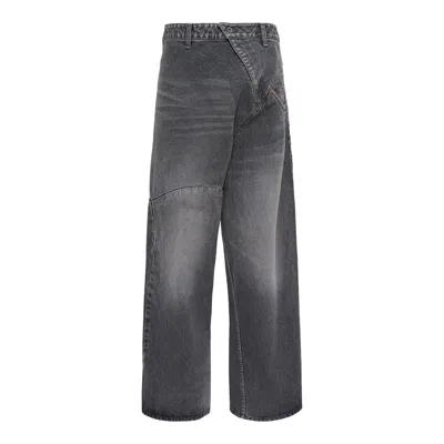 Doublet Distorted Cutting Denim Pants In Black