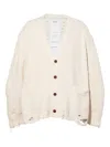 Doublet Distressed Button Cardigan In Neutral