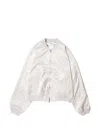 Doublet Distressed-effect Satin Jacket In White