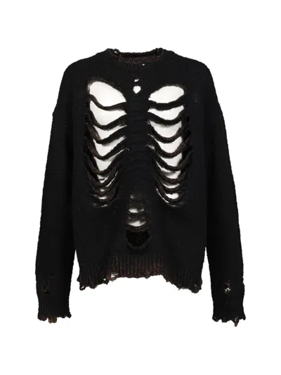 Doublet Distressed-effect Sweater In Black