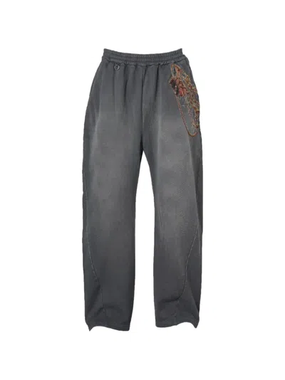 Doublet Elasticated-waistband Track Pants In Gray