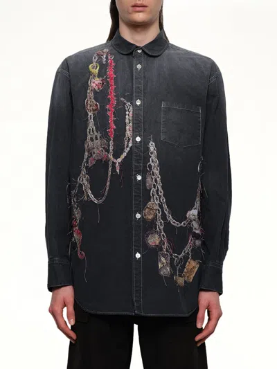 Doublet Chain-embellished Cotton Shirt In Black