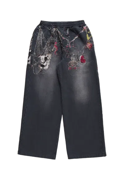 Doublet Embroidered Chain Sweatpants Black