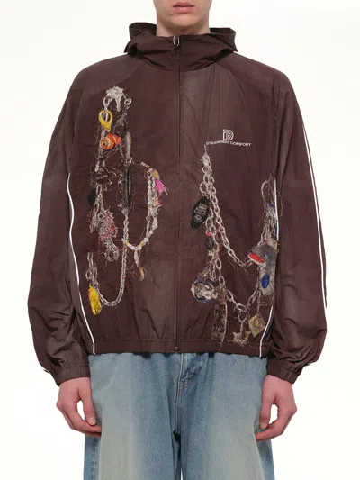 Doublet Embroidered Chain Track Jacket In Gray