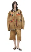 Doublet Embroidered Jacket In Brown