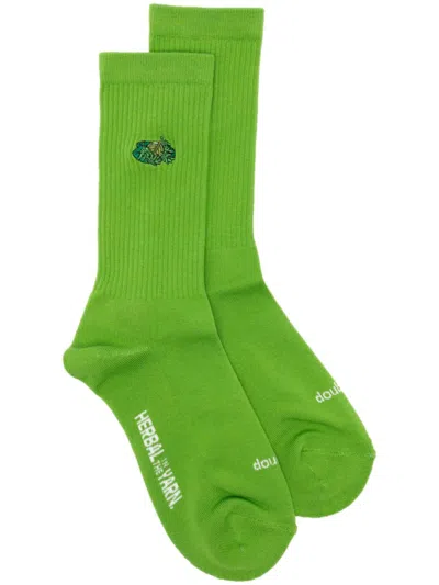 Doublet Embroidered Socks In Green