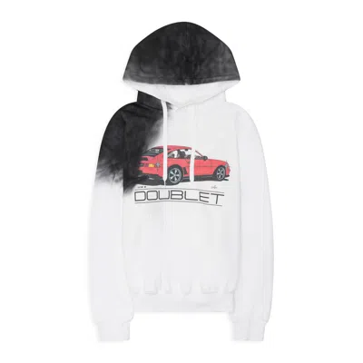 Doublet Exhaust Stained Hoodie White