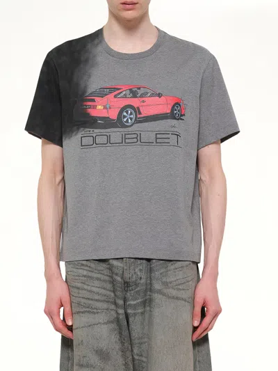 Doublet Exhaust Stained T-shirt In Gray