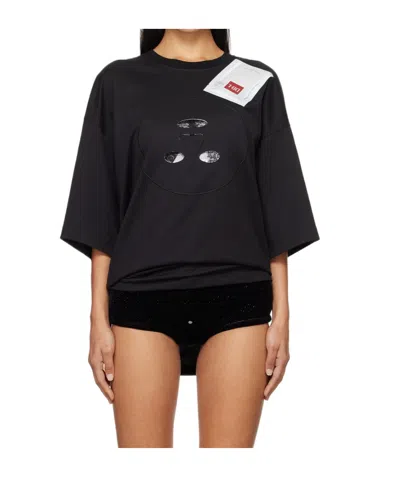 Doublet Facial Mask Short-sleeved T-shirt In Black