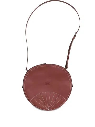 Doublet Fan-shaped Leather Messenger Bag In Brown