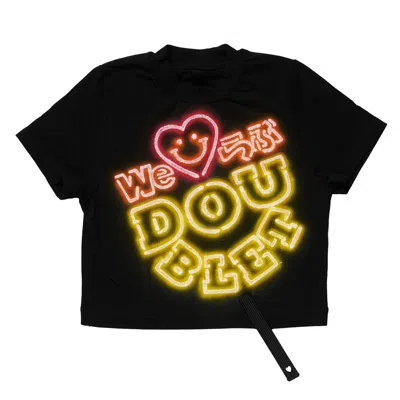 Doublet Fan-service Neon Paint T-shirt In Black