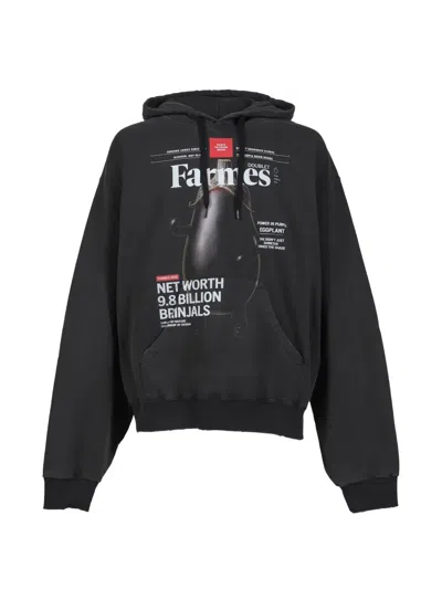Doublet Farmes Magazine Cover Hoodie In Black